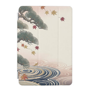 Japanese Pine Maple Leaves Autumn Waves iPad Mini Cover
