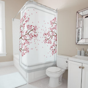 Anese Cherry Blossom Bathroom Accessories Zazzle Anese Pink Cherry Blossoms Shower Curtain