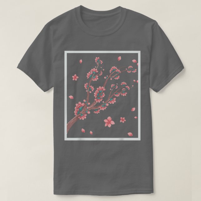 Japanese Pink Flower Blossom Sakura Cherry Blossom T-Shirt (Design Front)