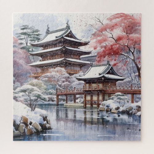 Japanese Pink Sakura Architecture  Jigsaw Puzzle