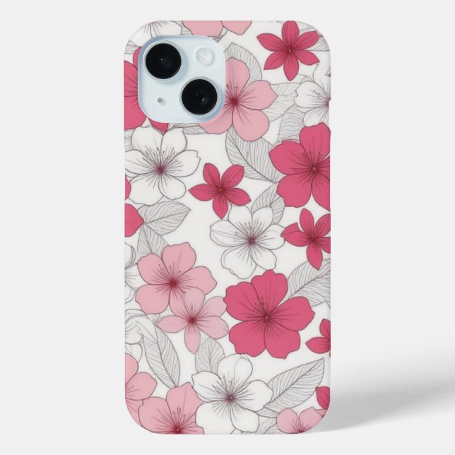Japanese Pink Sakura Cherry Blossom Pattern Case-Mate iPhone Case (Back)