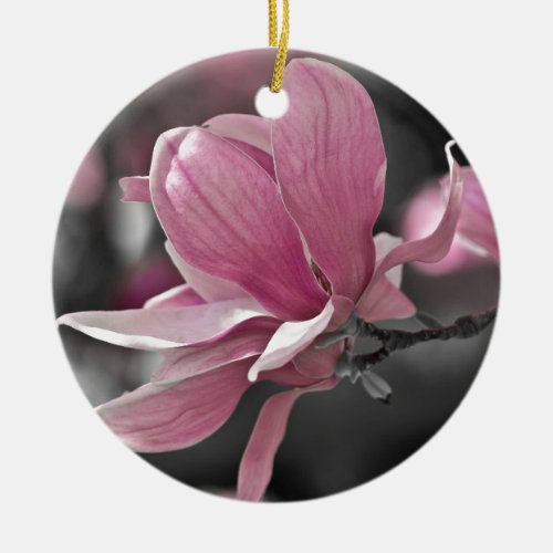 Japanese Pink Saucer Magnolia Ceramic Ornament