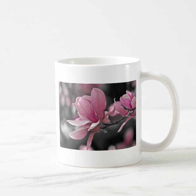 Japanese Pink Saucer Magnolia Coffee Mug (Right)