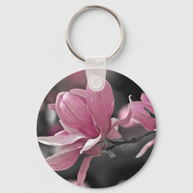 Japanese Pink Saucer Magnolia Keychain (Front)