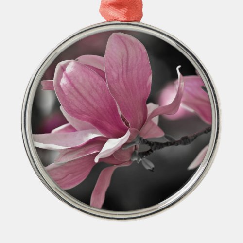 Japanese Pink Saucer Magnolia Metal Ornament