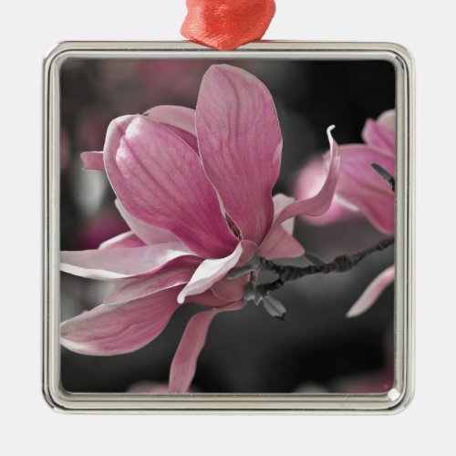 Japanese Pink Saucer Magnolia Metal Ornament