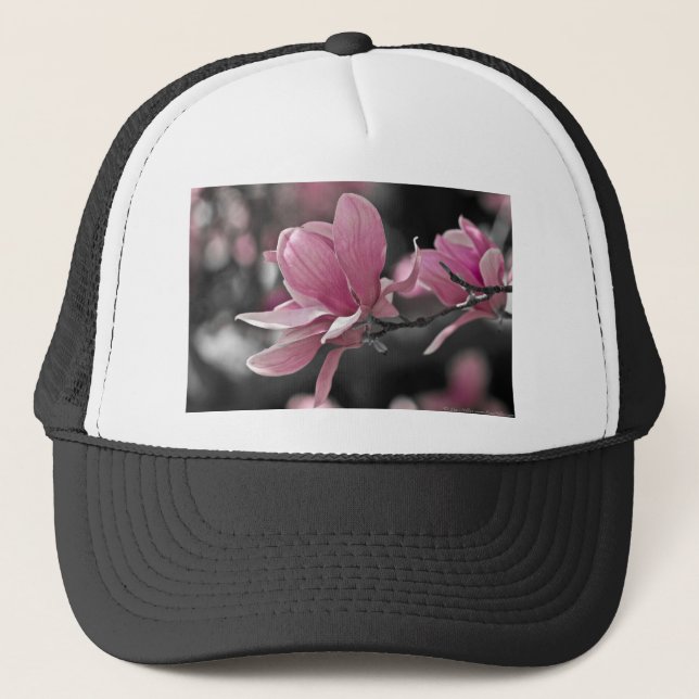 Japanese Pink Saucer Magnolia Trucker Hat (Front)