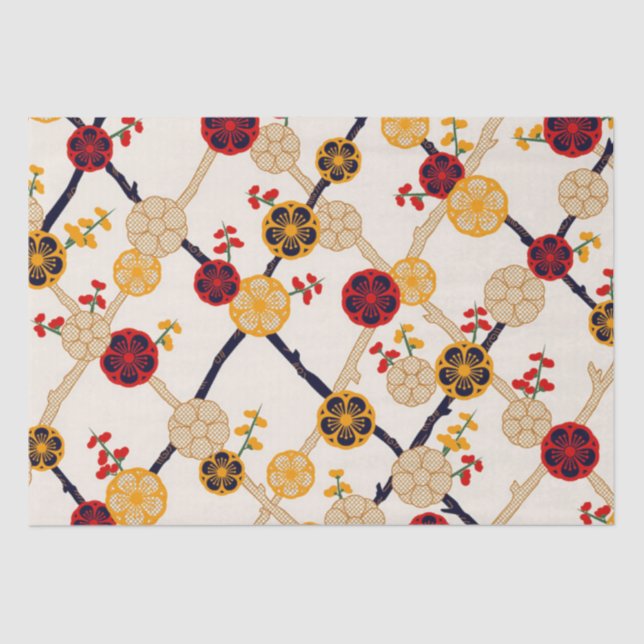 Japanese Plum Blossom Pattern Tissue Paper (Front)