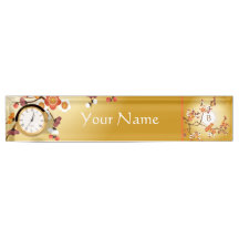 Japanese Plum Blossoms Moon Gold Orange Red Branch