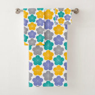 Japanese PlumBlossom　pop Bath Towel Set