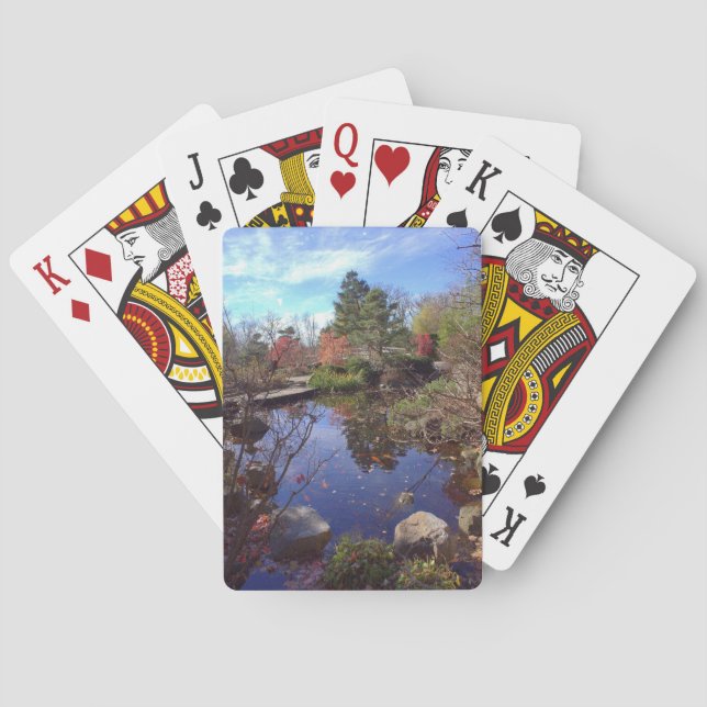 Japanese pond by E.A. Schneider Poker Cards (Back)