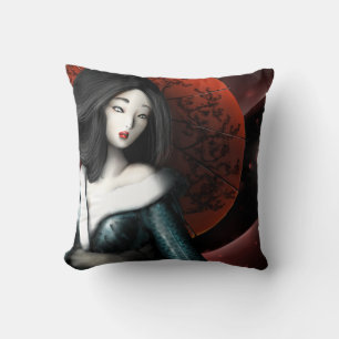 Japanese Princess - Taketori Monogatari Throw Pillow