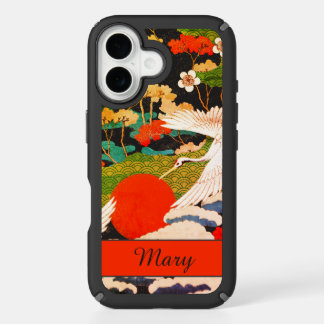 JAPANESE PRINT CRANES AND RED SUN PHONE CASE