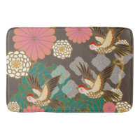Japanese print design - kimono pattern bath mat