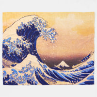 Japanese print design - kimono pattern fleece blanket