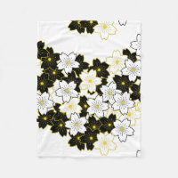 Japanese print design - kimono pattern fleece blanket