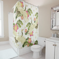 Japanese print design - kimono pattern shower curtain