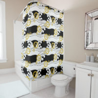 Japanese print design - kimono pattern shower curtain