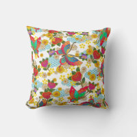 Japanese print design - kimono pattern throw pillow