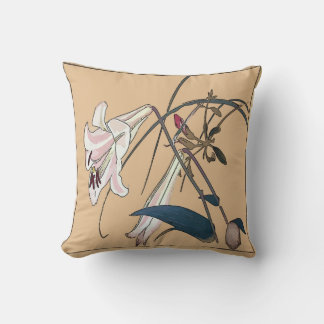 Japanese Print, Lilly Throw Pillow