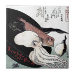 Japanese Print Octopus Fish Woodblock Ceramic Tile at Zazzle