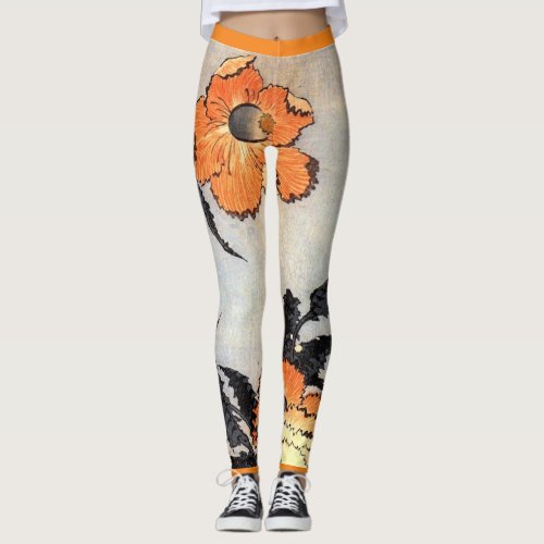 JAPANESE PRINT OF FLOWER PRINTED LEGGINGS