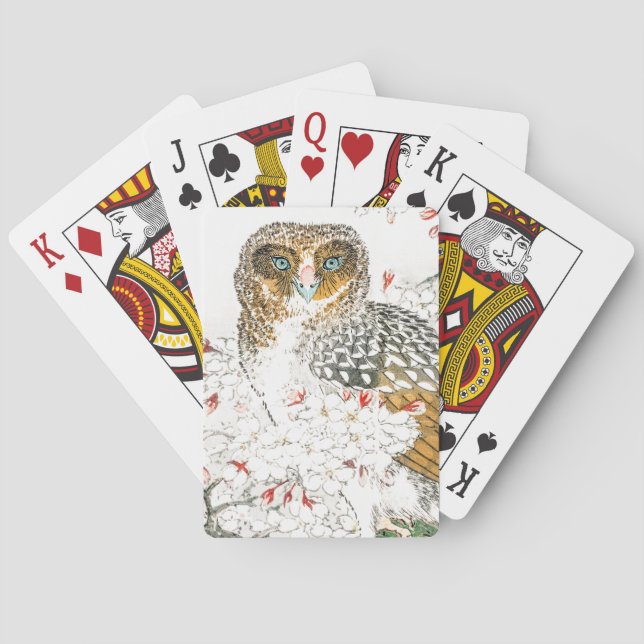 JAPANESE PRINT OF OWL Bicycle Playing Cards (Back)