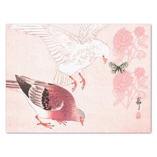 JAPANESE PRINT TISSUE PAPER FLYING WHITE DOVE