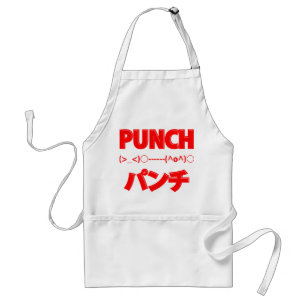 Japanese Punch Emoticons Adult Apron