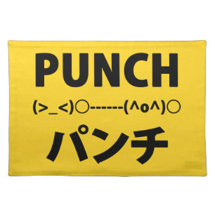 Japanese Punch Emoticons Cloth Placemat