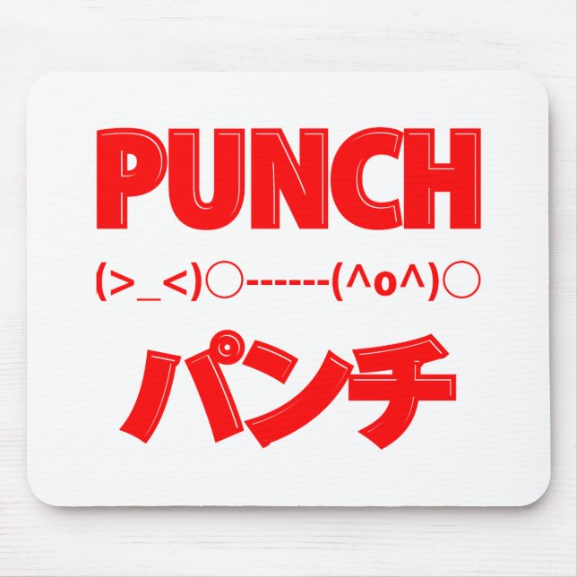 Japanese Punch Emoticons Mouse Pad (Front)