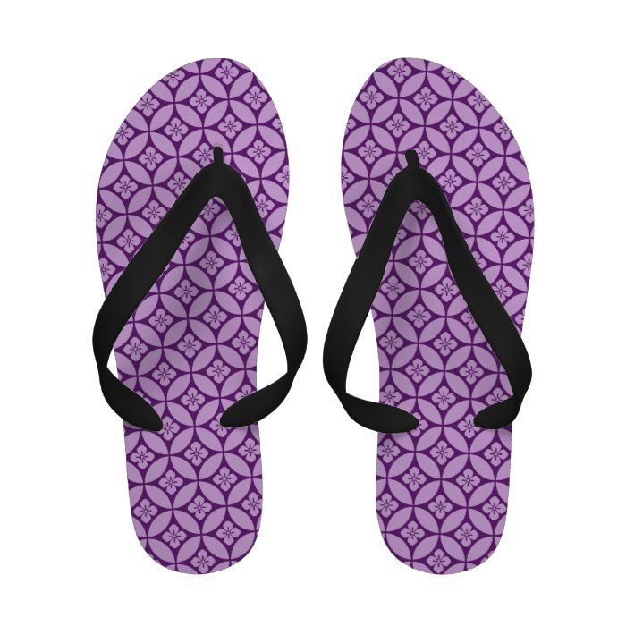 Japanese Purple Shippou Circle Pattern Flip Flops