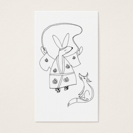 Japanese rabbit and fox business card