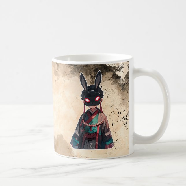 Japanese Rabbit Mask Kimono Mug (Right)