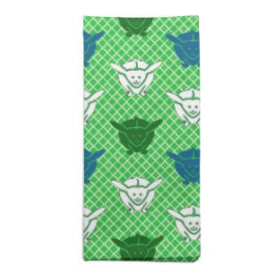 Japanese rabbit print, green, blue and white napkin