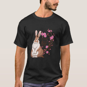 Japanese Rabbit Sakura Cherry Blossom Flower Trees T-Shirt