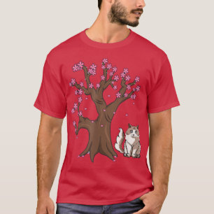 Japanese Ragdoll Cat Mom Cherry Blossom T-Shirt