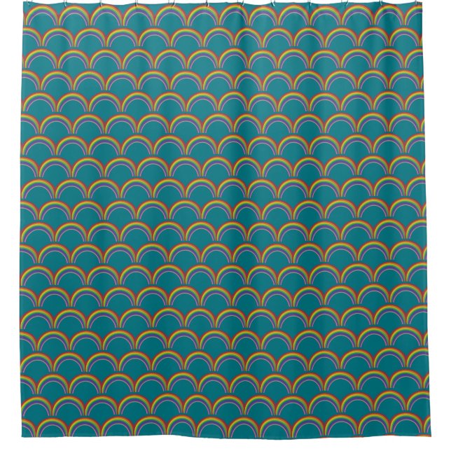Japanese Rainbow Fan  Shower Curtain (Front)