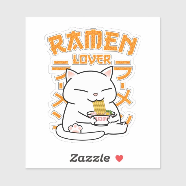 Japanese Ramen Cat Ramen Lover  Sticker (Sheet)