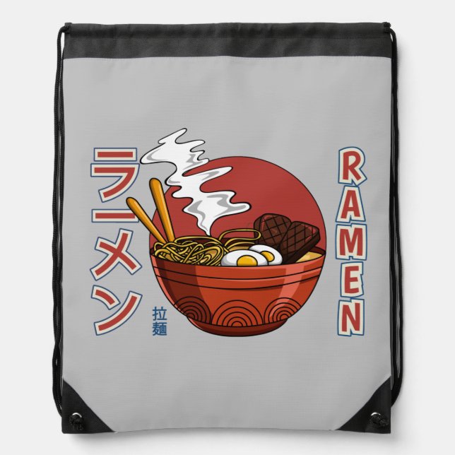 Japanese Ramen Noodle Soup  Drawstring Bag (Front)