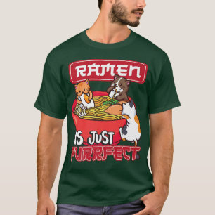 Japanese Ramen Noodles Anime Funny Japan Cat  T-Shirt