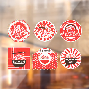 Japanese Ramen Noodles Served Here Restaurant Window Cling