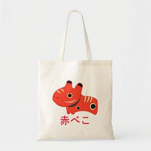 Japanese red beko tote bag