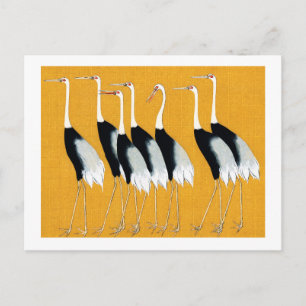 Japanese red crown crane - Ogata Korin - Art Postcard