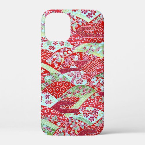 Japanese Red Floral Origami iPhone 12 Mini Case