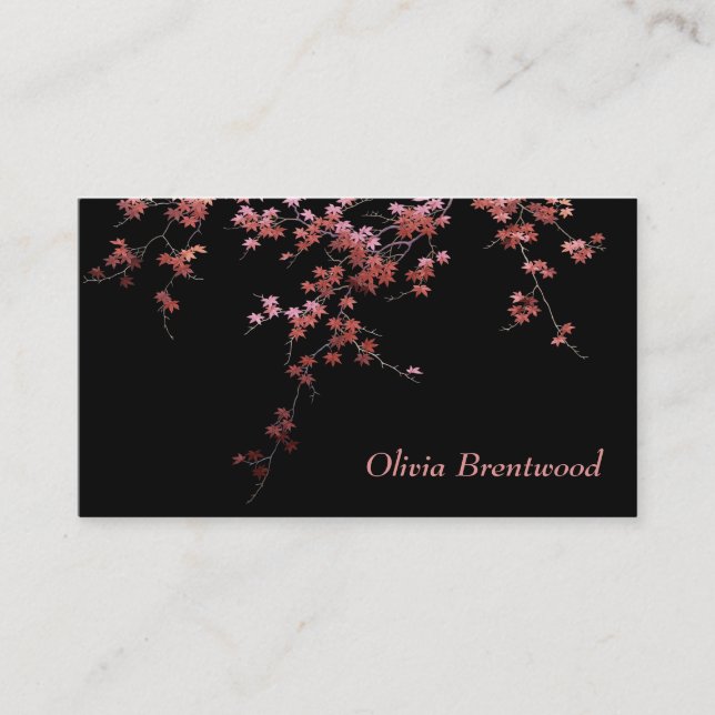 Japanese Red Maple Leaves Business Card (Front)