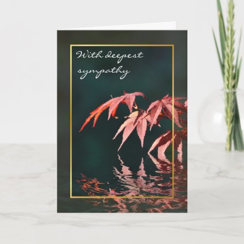 Japanese red maple reflections sympathy card