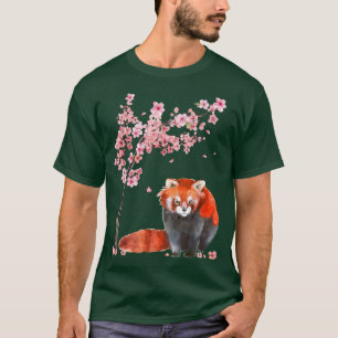 Japanese Red Panda Cherry Blossom Flower Sakura Tr T-Shirt