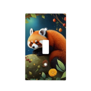 Japanese Red Panda Light Switch Cover