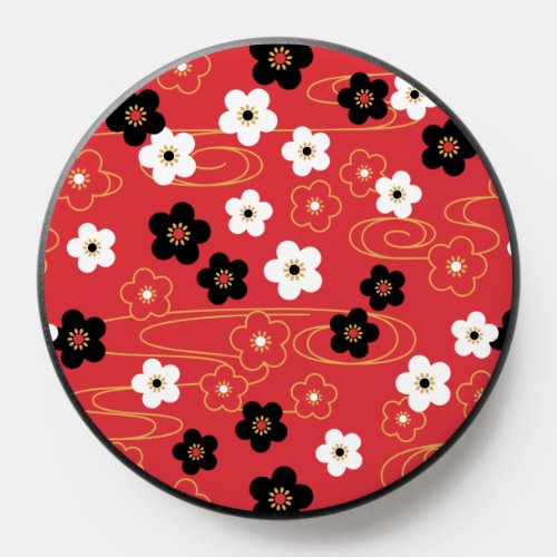 Japanese Red Sakura Cherry Blossom Flowers PopSocket